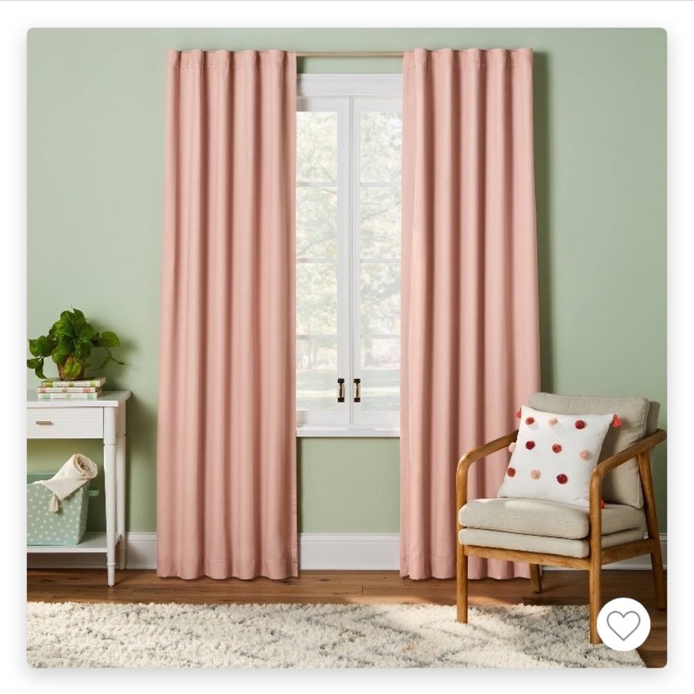 Light pink blackout curtains